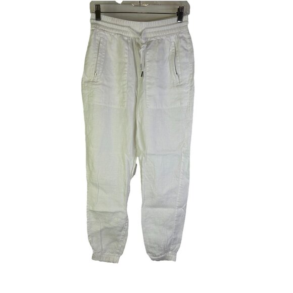 Athleta Retreat Linen Pull On Joggers Jogger Pants White - Picture 1 of 8